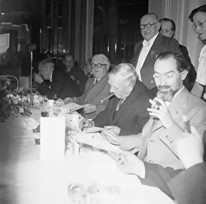 Cigars Prints: Bernard Venables (right) seen here at the top table with Mr Bartholomew at the Daily