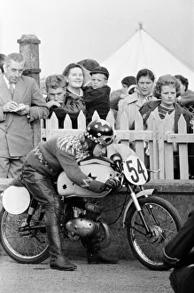 Motorbikes Prints: Beryl Swain, motorcycle road racer and the first woman to compete solo in a TT road race