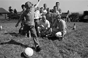 Kick Prints: Best foot forward... Young Jeremy Illingworth has a go at the penalty competition during