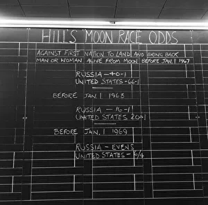 01168 Prints: Betting Odds on first man to land on the moon, UK, Friday 4th February 1966