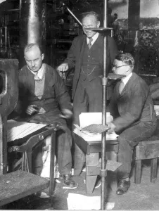 1926 Prints: Beverly Baxter, Lord Beaverbrook and Karl Ketchum working on the Daily Express during
