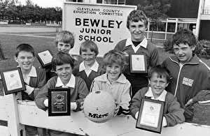 The Bewley Junior Schools six-a-side soccer team proudly display their runners-up