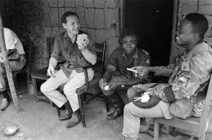 African Prints: A Biafran officer seen here with Daily Herald staff photographer Ron Burton (left