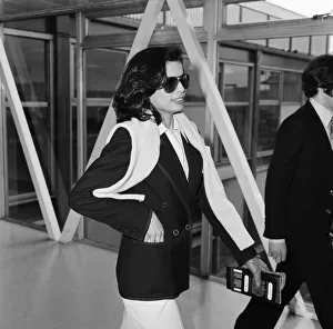 01045 Prints: Bianca Jagger leaving Heathrow Airport on Concorde for New York. 28th February 1978