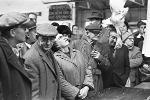 Bidders eyeing up the next bird to go under the hammer at the Christmas Turkey Auction