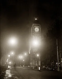 Capital Prints: Big Ben and the Houses of Parliament floodlit for the opening of the Festival of Britain