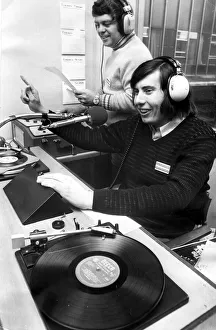 00080 Prints: Its the Big D Show at Radio Walsgrave. Disc jockey Dave Stephenson(right
