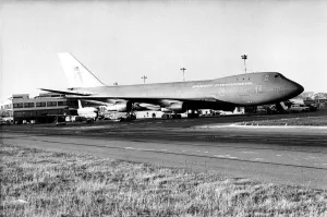 A Big Orange Braniff International Airlines Boeing 747 Jumbo Jet