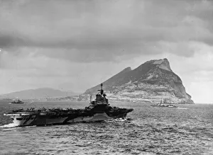 Ships Prints: Big ships of the British Royal Navy fleet at exercise on the waters of the Mediterranean