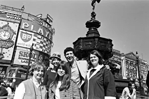 Big thrill for four girls who have flown to London - the swinging city - to attend