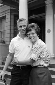 Billie Jean King and her husband Larry before they leave for Wales where Billie Jean