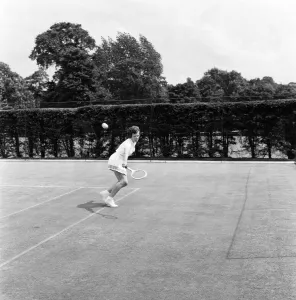 Practice Prints: Billie Jean Moffitt USA (later King) pictured at Wimbledon practising for Friday