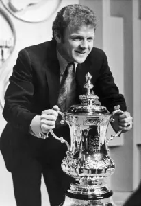 Billy Bremner Leeds Captain seen here with the FA cup in the build up to the FA Cup Final