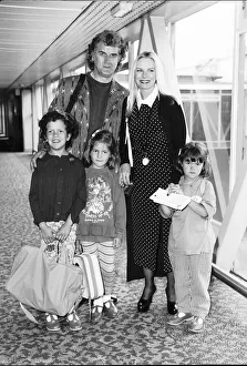 Billy Connolly Comedian leaving Heathrow for Los Angeles with his wife Pamela Stephenson