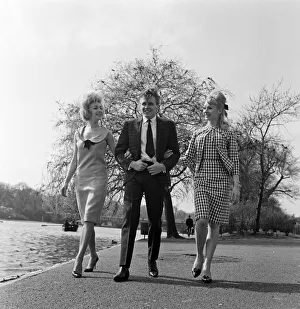 Billy Fury is pictured alongside Jackie Sands and Karen Andrews both aged 21