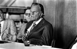 BILLY GRAHAM (1918-2018) AMERICAN EVANGELIST BILLY GRAHAM at Roker Park, Sunderland