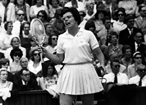 Billy Jean King seen here playing against Maria Bueno during the 1965 Wimbledon Tennis