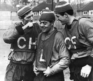 Billy Stevenson pokes fun at the hats worn by himself and teammates Ian St John & Ron
