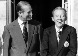 Bing Crosby meets Prince Philip at Buckingham palace 1976