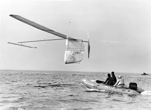 Record Prints: Birdman Bryan Allan pedals Gossamer Albatross on the first non-powered flight to France