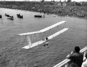 Birdman Prints: The Birdmen and women of Selsey: The big splashdown was taking place at the Sussex