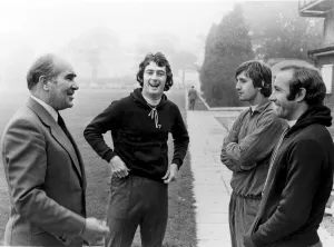 00469 Prints: Birmingham City director and acting manager Alf Ramsey offers advice to players Trevor