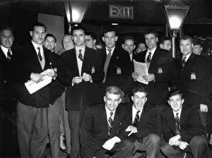 00469 Prints: Birmingham City football club players pictured at a London casino. 2nd March 1956