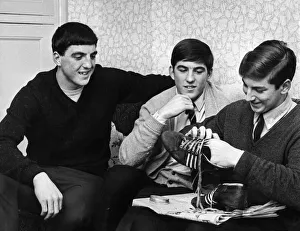 Brothers Prints: Birmingham City footballer Bob Latchford pictured with his two footballing brothers David