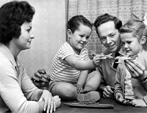 Birmingham City footballer Gordon Astall at home with his wife June
