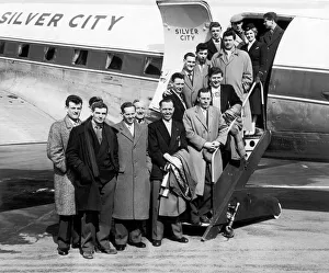 00469 Prints: Birmingham City players and manager before boarding their plane for Portsmouth