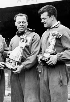 00471 Prints: Birmingham City players showing of the many interesting souvenirs