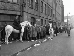 Queue Prints: Birmingham City supporters queue for tickets for the FA Cup match against Manchester