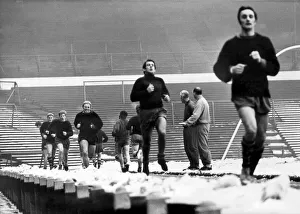 00469 Prints: Birmingham City team training at St Andrews but conditions were so bad they moved indoors