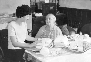 Old People Prints: The Birmingham Council for Old People contibutes funding to provide volunteer visitors to