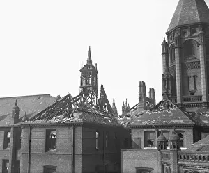 Hospitals Prints: Birmingham General Hospital damaged by incendiary bombs during an air raid on the city