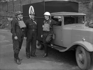 Birmingham women A. R. P. ambulance drivers and attendants in their new uniforms