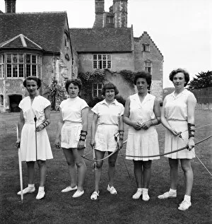 00013 Collection: Bisham Abbey Physical recreation Ccentre. A group of women on the lawns in front of
