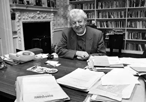 Bishop Prints: The Bishop of Durham, David Jenkins, in his study at the Bishops Palace, Bishops Auckland