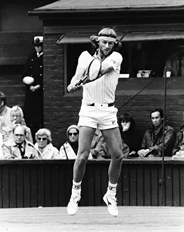 Bjorn Borg in action at the 1981 Wimbledon Tennis Championships
