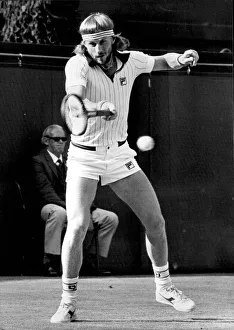 BJORN BORG IN ACTION AT THE WIMBLEDON TENNIS CHAMPIONSHIPS 03 / 07 / 1981