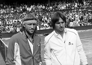 Bjorn Borg and Jimmie Connors before 1981 Wimbledon semi-finals. 3rd July 1981