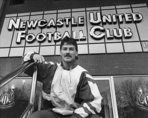 Bjorn Kristensen, Newcastle United player at St James Park, Newcastle, 16th March 1989