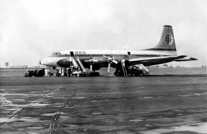 A BKS Bristol Britannia airliner / aircraft made an emergency landing at Newcastle