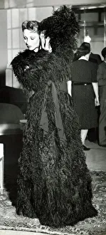 Black ostrich feather Evening Coat - July 1939 Full length and magnificient