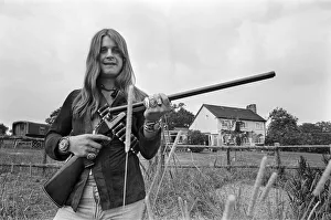 Black Sabbath lead singer Ozzy Osbourne out with his shotgun at his Staffordshire home
