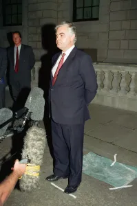 Black Wednesday. Chancellor of the Exchequer Norman Lamont gives a press conference