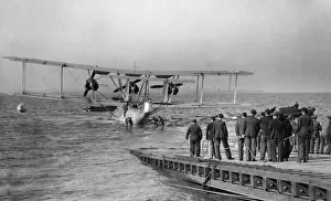 Air Force Prints: A Blackburn Perth aircraft of 204 Squadron seen here being launched from the slipway of