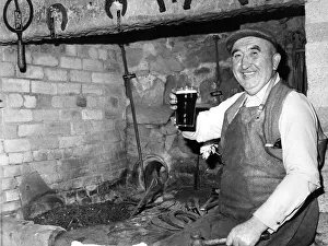 Blacksmith Prints: Blacksmith Harry Amos whos family have owned the old forge at Heddon-on-the-Wall for