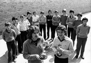 Schoolchildren Prints: Blakeston Comprehensive School cup and league winning team which has been together for