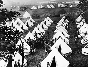 Tents Prints: A blanket tossing interlude for the Manchester Battalions in training at Heaton Park